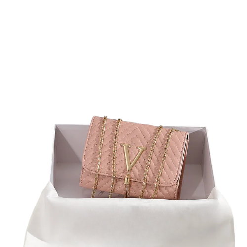 BAGUXE V” Luxe Shoulder Clutch Party Bag (Pink)
