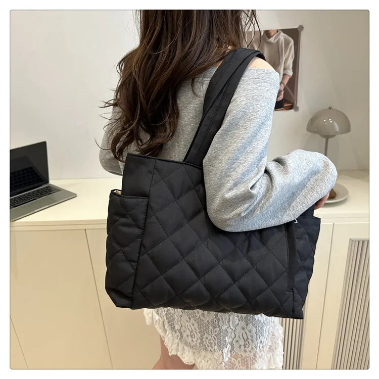 Lumière Quilted Tote - Black