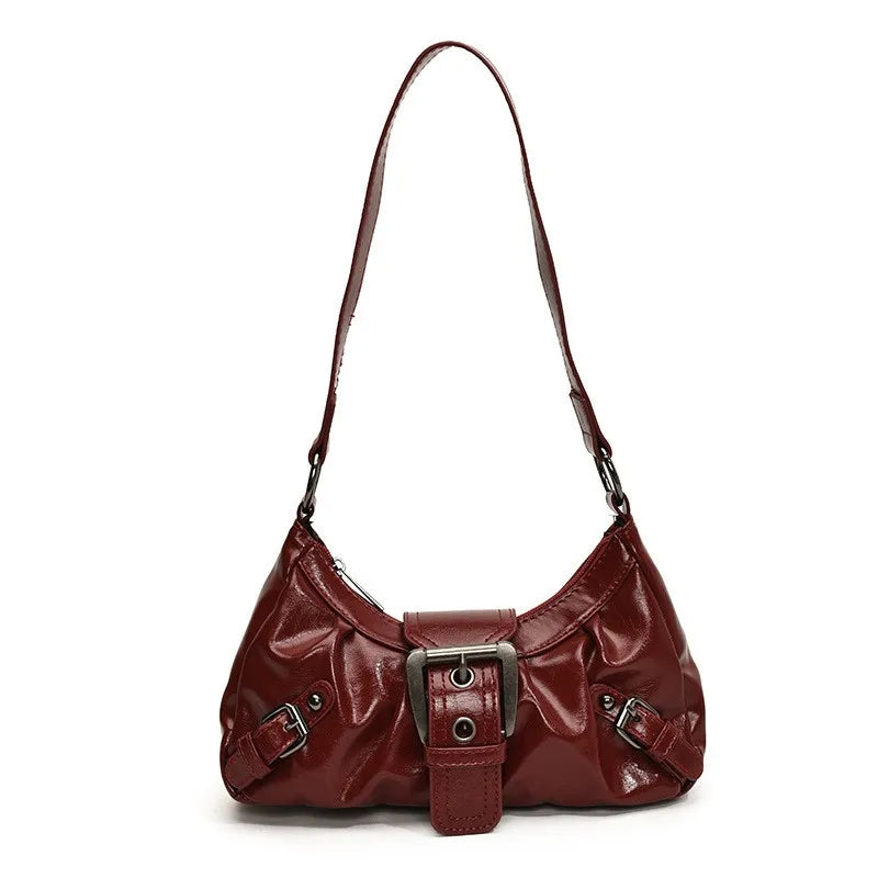 Monroe Buckle Shoulder Bag (Red)
