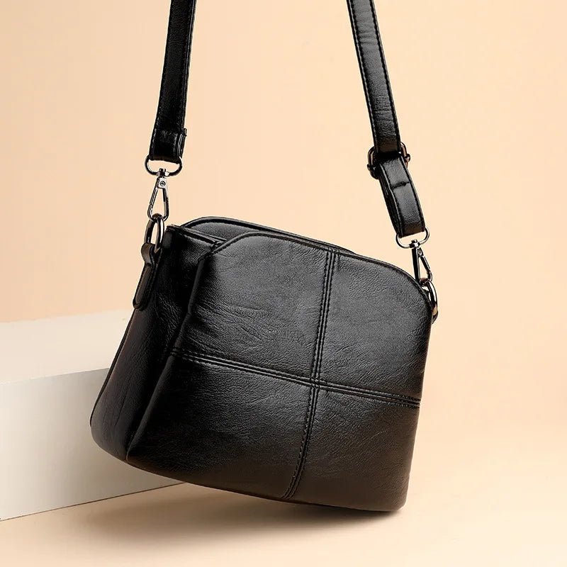 Élodie Crossbody Messenger Bag (Midnight Black)