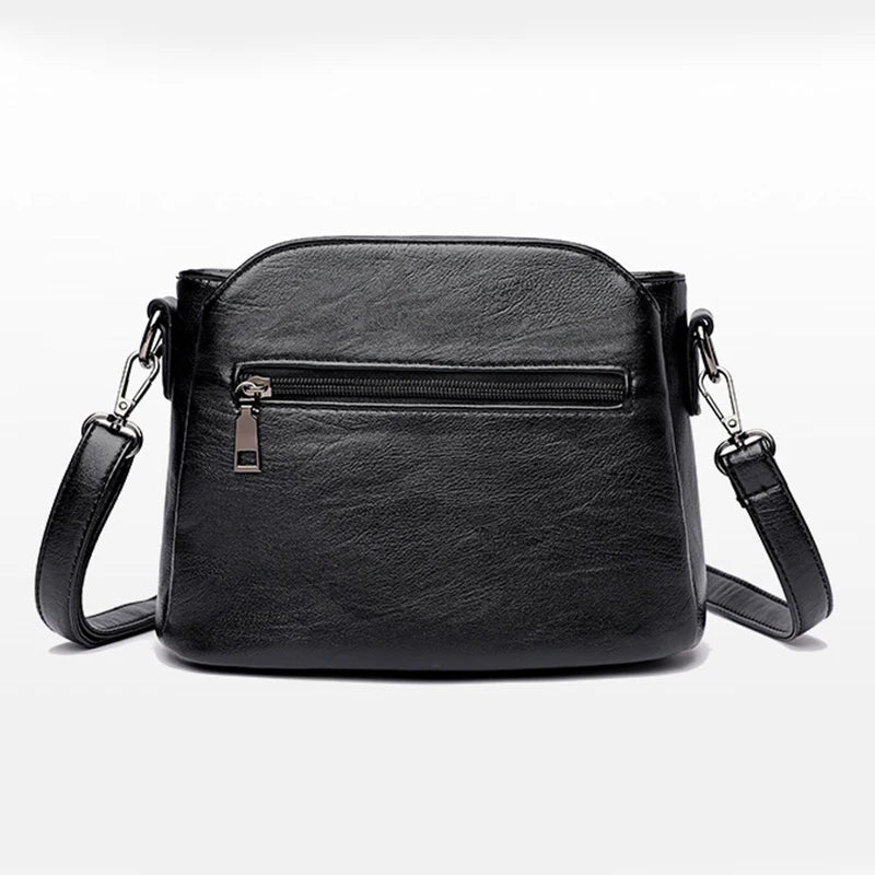 Élodie Crossbody Messenger Bag (Midnight Black)