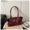 Éloise Buckled Shoulder Bag - Vintage Wine Red