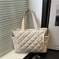 Lumière Quilted Tote - Beige