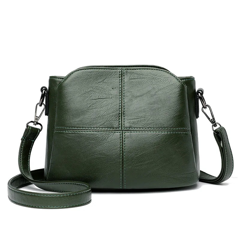 Élodie Crossbody Messenger Bag (Forest Green)