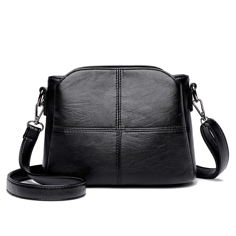 Élodie Crossbody Messenger Bag (Midnight Black)