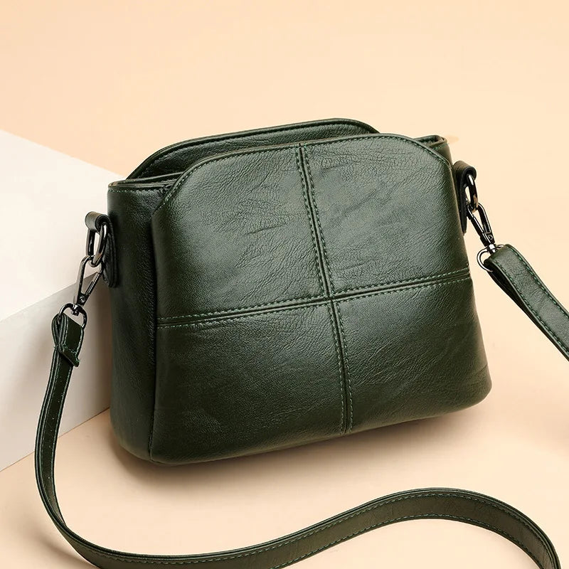 Élodie Crossbody Messenger Bag (Forest Green)