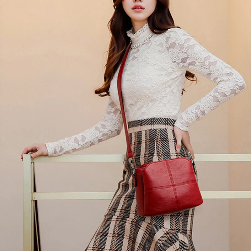 Élodie Crossbody Messenger Bag (Ruby Red)