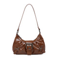 Monroe Buckle Shoulder Bag (Brown)