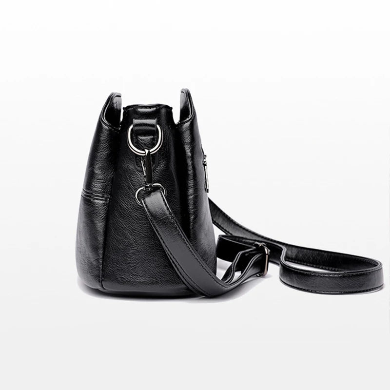 Élodie Crossbody Messenger Bag (Midnight Black)