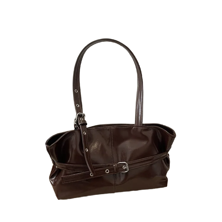 Éloise Buckled Shoulder Bag - Espresso Brown