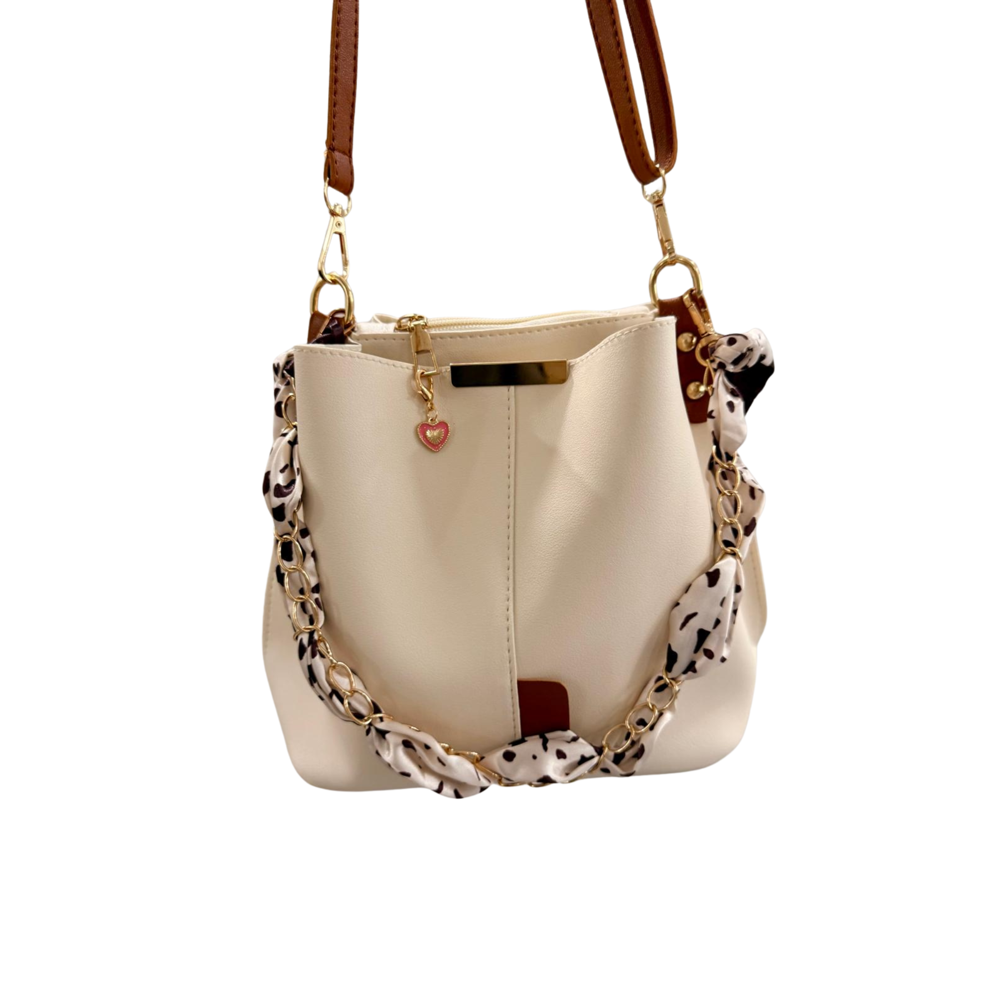Amara Bucket Chain Bag (Beige)